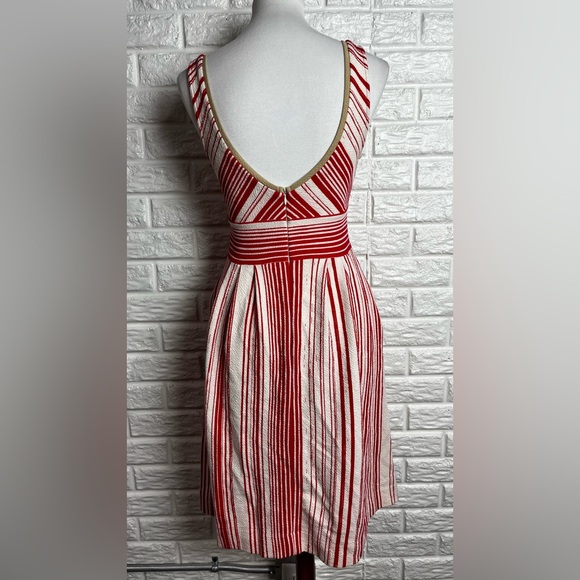 Anthropologie Postmark Striped Red and White Sleeveless Dress with Pockets sz 4 - Picture 4 of 6